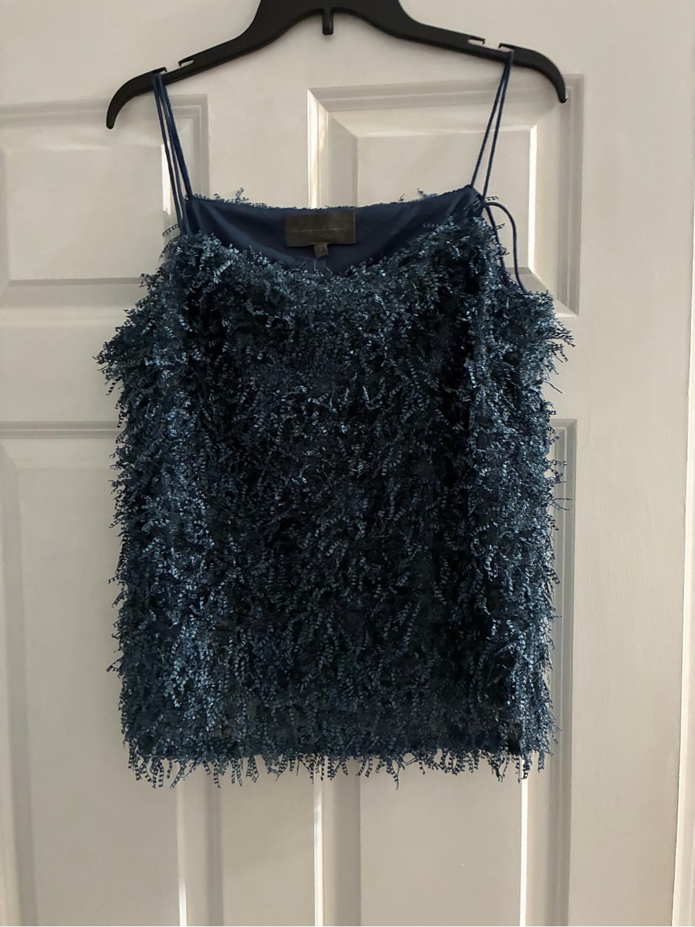 Anthropologie Blue Fringe Camisole Tank